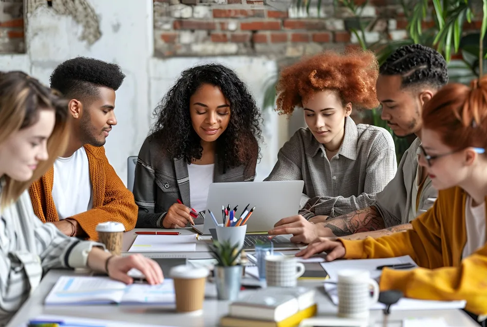 A calm desktop workspace with a minimal website open.