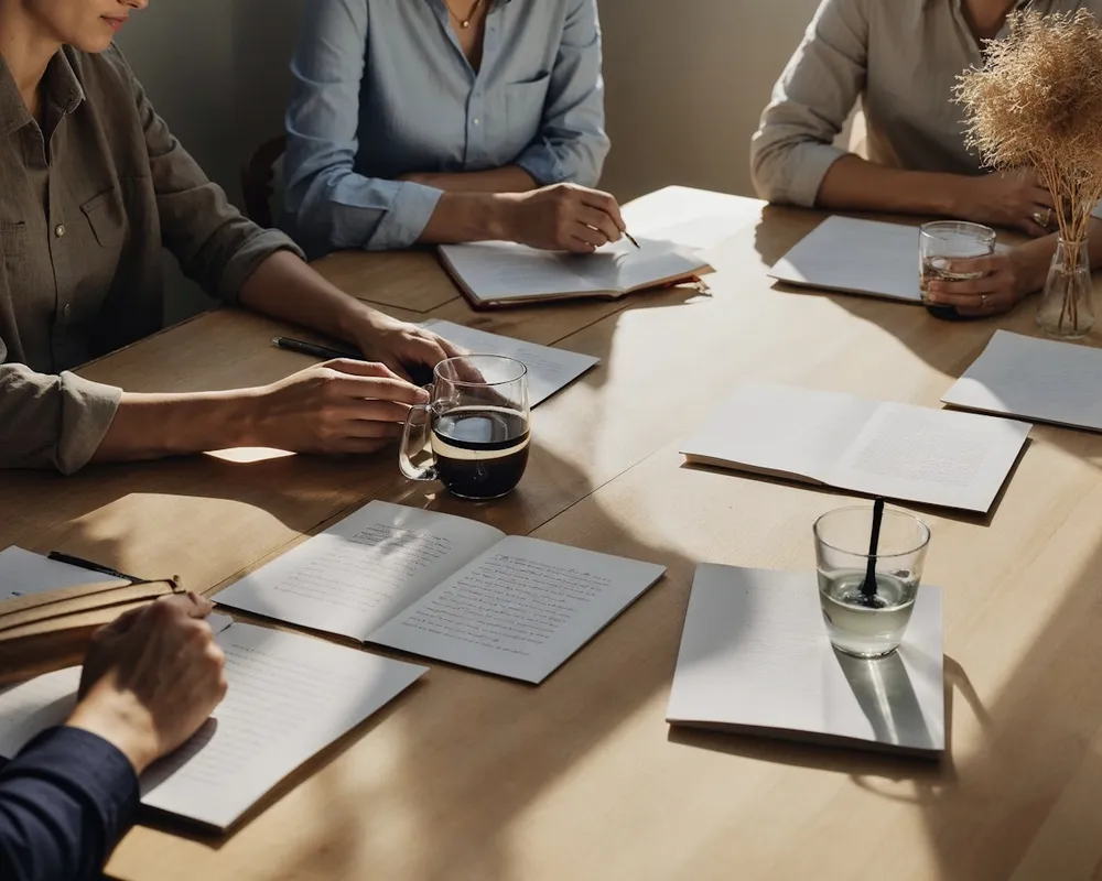Wireframes and content blocks laid out on a design desk.