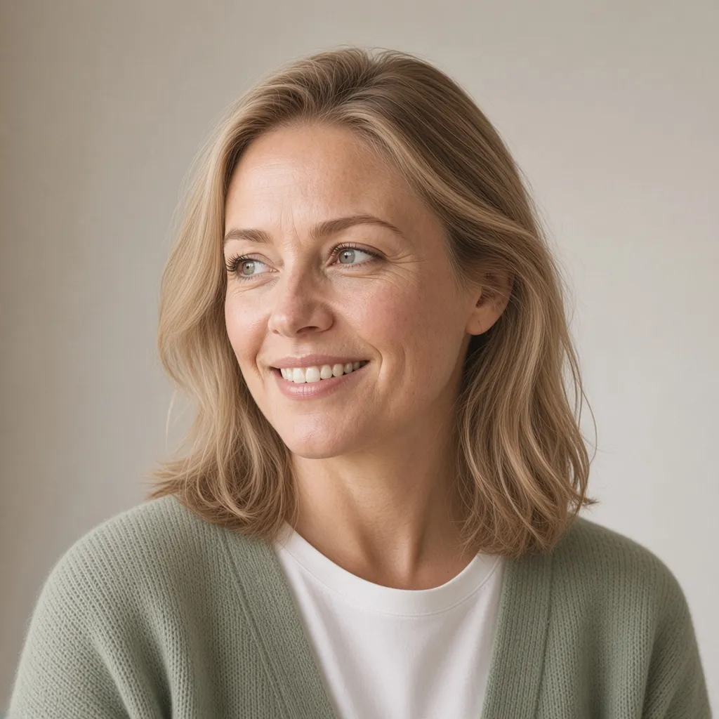 Sofia Lindqvist, head of admissions, in a sage cardigan